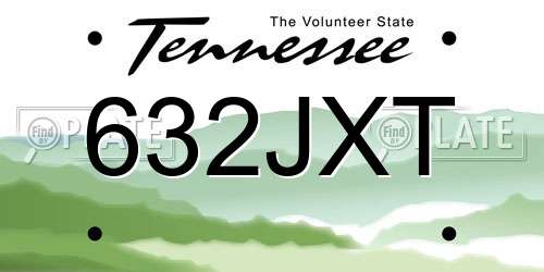 632JXT Tennessee License Plate
