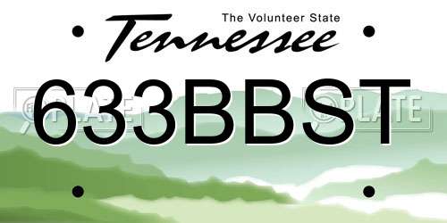 633BBST Tennessee License Plate