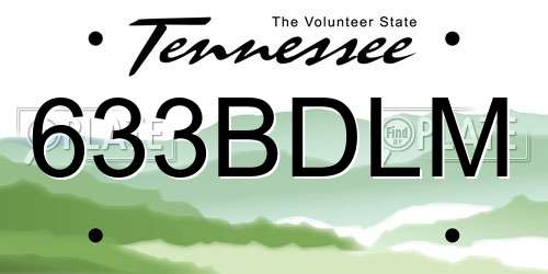 633BDLM Tennessee License Plate