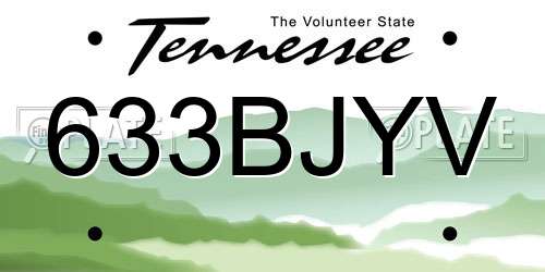 633BJYV Tennessee License Plate