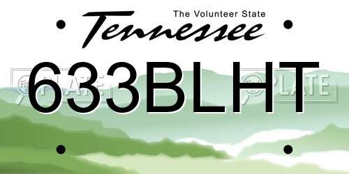 633BLHT Tennessee License Plate