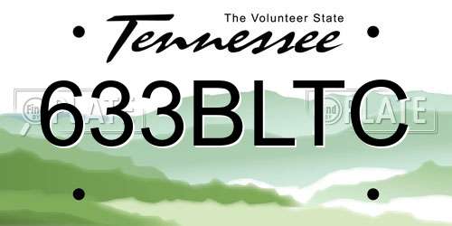 633BLTC Tennessee License Plate