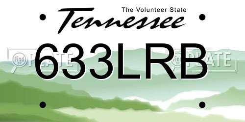 633LRB Tennessee License Plate