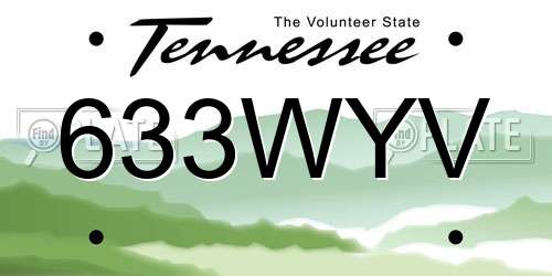 633WYV Tennessee License Plate
