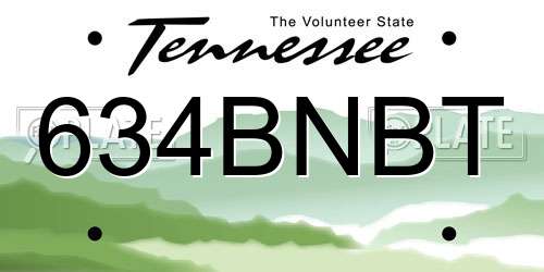 634BNBT Tennessee License Plate