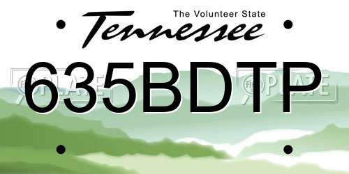 635BDTP Tennessee License Plate