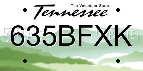 635BFXK Tennessee License Plate