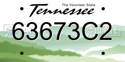63673C2 Tennessee License Plate