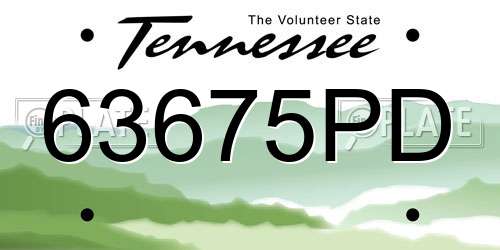 63675PD Tennessee License Plate