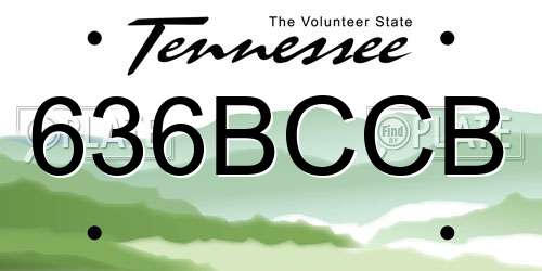 636BCCB Tennessee License Plate