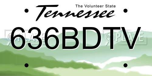 636BDTV Tennessee License Plate