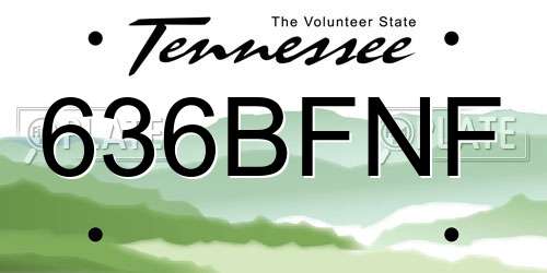 636BFNF Tennessee License Plate