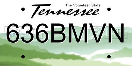 636BMVN Tennessee License Plate