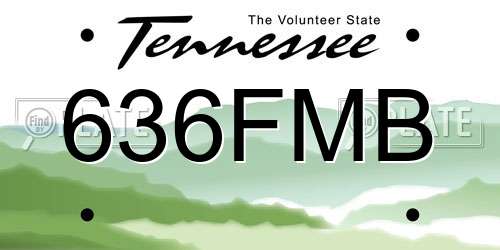 636FMB Tennessee License Plate
