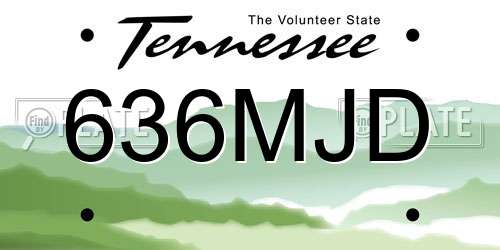 636MJD Tennessee License Plate