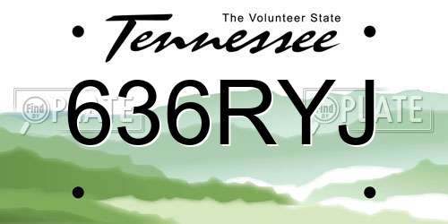 636RYJ Tennessee License Plate