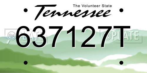 637127T Tennessee License Plate