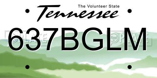 637BGLM Tennessee License Plate