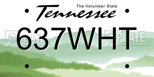 637WHT Tennessee License Plate