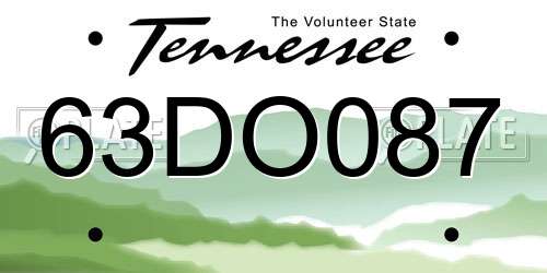 63DO087 Tennessee License Plate