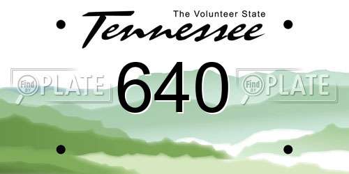 640 Tennessee License Plate
