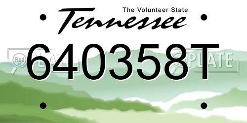 640358T Tennessee License Plate