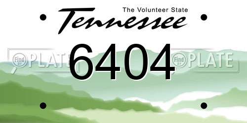 6404 Tennessee License Plate