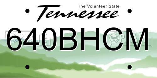 640BHCM Tennessee License Plate