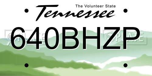 640BHZP Tennessee License Plate