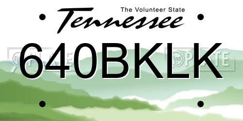 640BKLK Tennessee License Plate