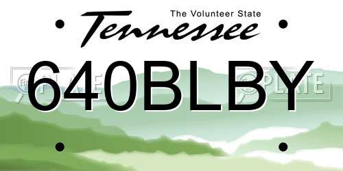 640BLBY Tennessee License Plate