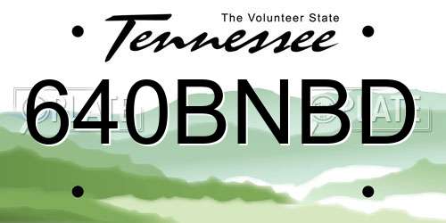 640BNBD Tennessee License Plate
