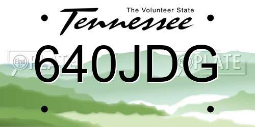 640JDG Tennessee License Plate