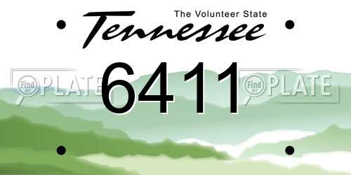 6411 Tennessee License Plate