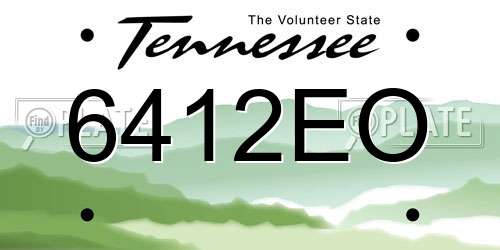6412EO Tennessee License Plate