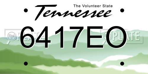 6417EO Tennessee License Plate