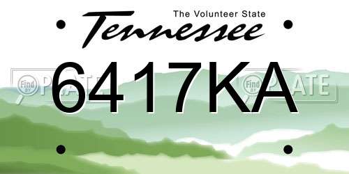 6417KA Tennessee License Plate