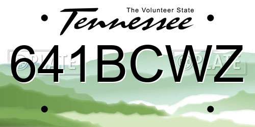 641BCWZ Tennessee License Plate