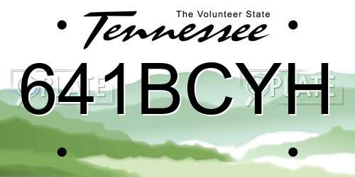 641BCYH Tennessee License Plate
