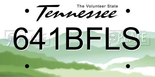 641BFLS Tennessee License Plate