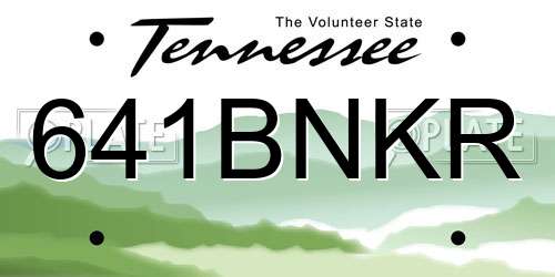 641BNKR Tennessee License Plate