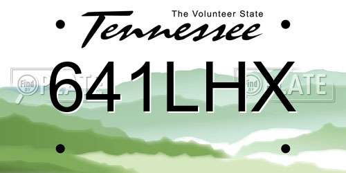 641LHX Tennessee License Plate