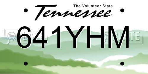 641YHM Tennessee License Plate