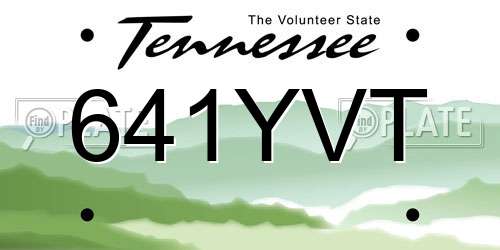641YVT Tennessee License Plate