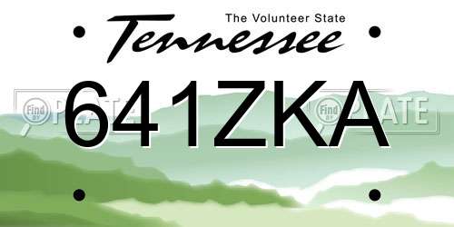 641ZKA Tennessee License Plate