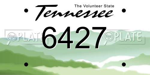 6427 Tennessee License Plate