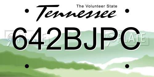 642BJPC Tennessee License Plate