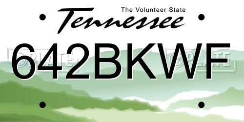 642BKWF Tennessee License Plate