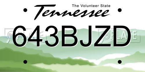643BJZD Tennessee License Plate