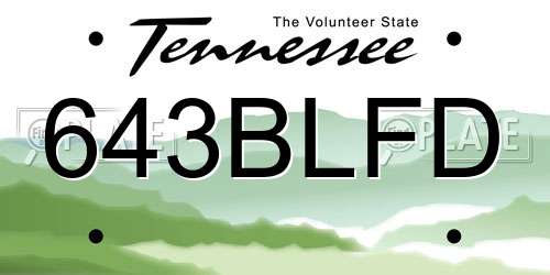 643BLFD Tennessee License Plate